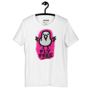 FLY FREE  t-shirt - White, M